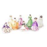 Eight Coalport figures from various collections to include a signed 'Spring Melody' 1994, 'Stella',
