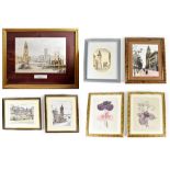 Over twenty decorative artworks to include C Wheeler; oil landscape, three Russell Flint prints,