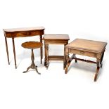 A Regency-style mahogany nest of three tables,