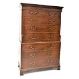 A George III mahogany chest-on-chest,