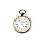 A large gilt metal key wind 'Celebrated Chronograph' pocket watch, 55mm.