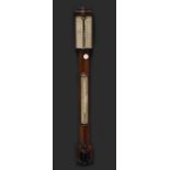 J Blatt; a reproduction mahogany-cased stick barometer,
