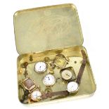 A quantity of wristwatches for repair, to include a 9ct yellow gold ladies' wristwatch,