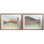 FRANK GREEN; two signed prints, 'The Last Game at the Kop, Liverpool Football Club',