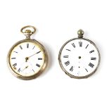 A Continental silver keyless wind pocket watch with fancy case and dial,