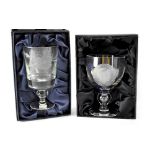 A boxed Dartington Crystal commemorative goblet for the Coronation Diamond Jubilee of Queen