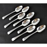 A set of eight George III hallmarked silver spoons, London 1799, W E, approx combined 8.9ozt (8).