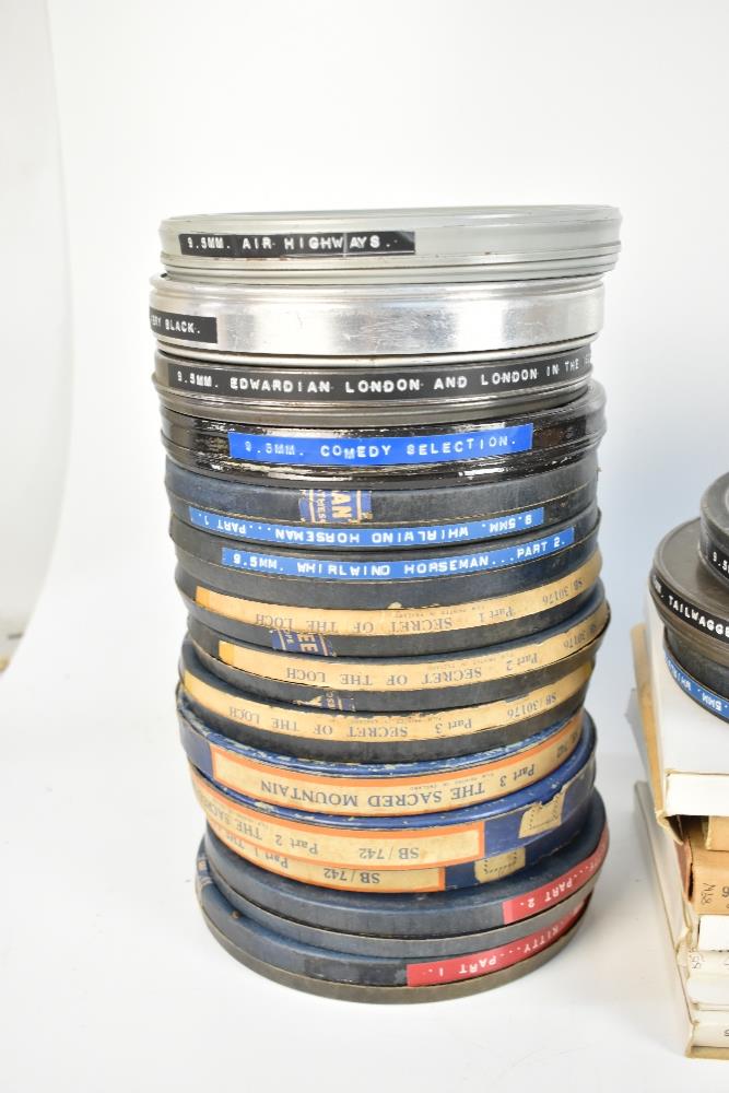 FILM/CINEMA & PROJECTION INTEREST; approximately fifty predominately 9.5mm format film reels of - Image 5 of 5