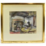 ALAN SORRELL (1904-1974); watercolour, 'Cottage Interior', signed and dated 1972, inscribed on R.W.