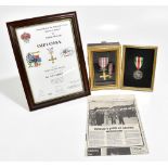 A Monte Cassino Gold Cross with Swords medal and miniature and further commemorative medal awarded
