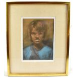 W MASON; chalk and pastels, portrait of a young girl, signed, 27.5 x 21cm, framed and glazed. (D)