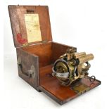 WHITEHEAD & CO; a rare torpedo steering gyroscope, fitted in mahogany case with original label to