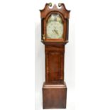 WITHDRAWN J. FARRER OF PONTEFRACT; a 19th century eight day longcase clock, the painted dial set