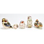 ROYAL CROWN DERBY; five animal paperweights to include 'Chester Chipmunk', 'Plumstead Piglet',