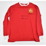 MANCHESTER UNITED FC; an official retro-style Wembley 1963 cotton shirt, signed and inscribed '