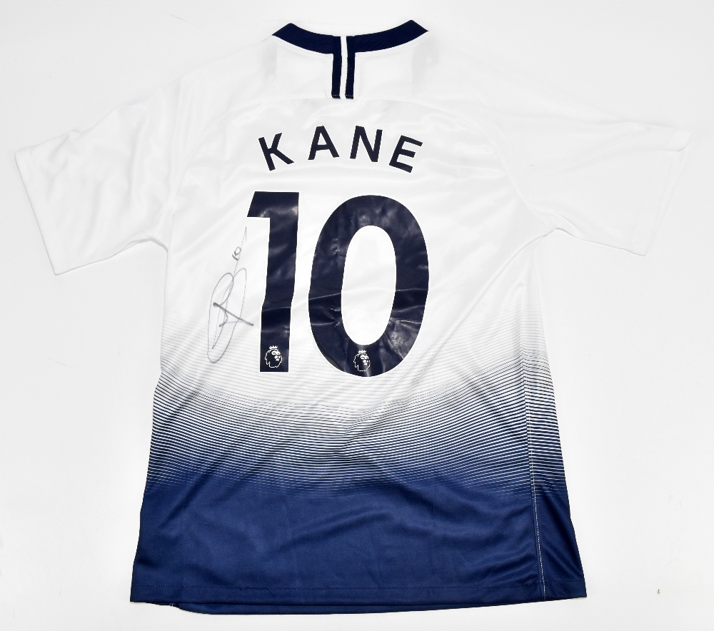 HARRY KANE; a Tottenham Hotspur Nike 2018 home shirt with AIA logo, signed to reverse with 'Kane