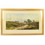 EDMUND MORISON WIMPERIS (1835-1900); watercolour, rural landscape, possibly Sussex, with two