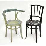 THONET; a painted bentwood armchair together with a similar single chair (2). Additional