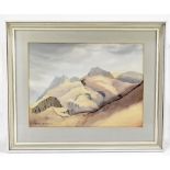 JOHN BIRNEY (20TH CENTURY);  watercolour, ‘The Langdale Pikes’, signed lower left, 27 x 36.5cm. (