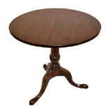 A George III mahogany tilt top tripod table, diameter 76cm.Additional InformationGeneral wear,