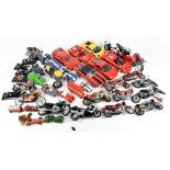 A collection of assorted diecast vehicles and motorcycles, including Burago, etc.Additional