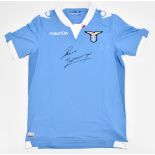 PAUL 'GAZZA' GASCOIGNE; a signed S.S. Lazio Macron home shirt with attached label, size XL.