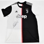 CRISTIANO RONALDO; a signed Juventus Adidas 2019-20 season home shirt with Jeep logo, size XL.