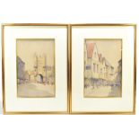 VICTOR NOBLE RAINBIRD (1888-1936); a pair of watercolours, 'Nicklegate York' and 'In the Shambles