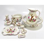 A 19th century ironstone twelve piece washing/toilet set with transfer painted decoration.Additional