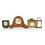 MATTHEW NORMAN; a modern brass cased carriage clock, the enamelled dial with Roman numerals,
