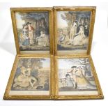 AFTER ROBERT SAYER; four hand coloured mezzotints depicting the four seasons, published 12th May