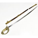 A late 19th/early 20th century Imperial German naval officer’s pipeback dress sabre, the blade