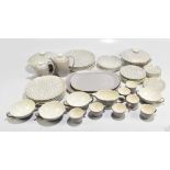 POOLE POTTERY; a forty-six piece dinner and tea service decorated in the 'Grey Pebbles' pattern.