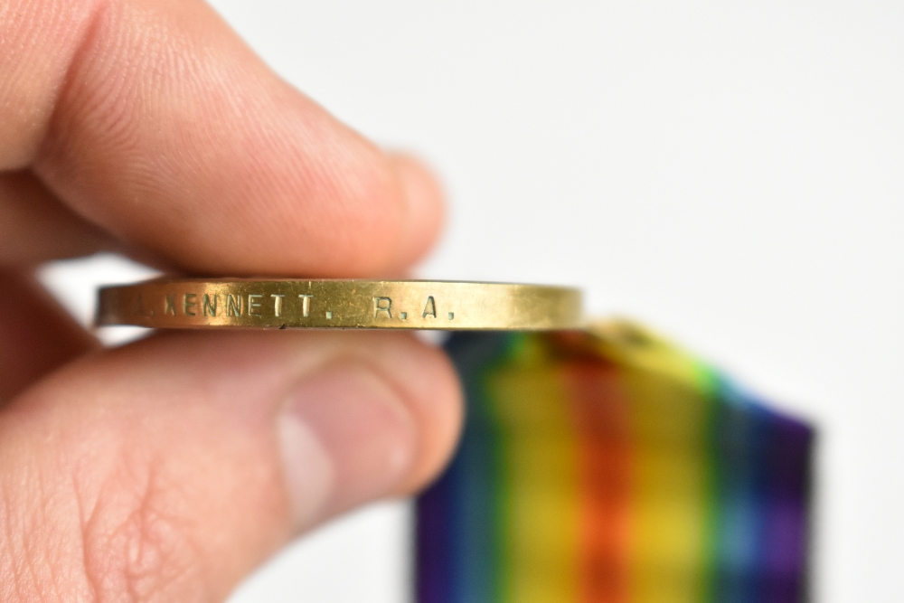 Six World War I medals comprising three War Medals awarded to 223201 Dvr. E.G. Simpson R.A., M2- - Image 5 of 20