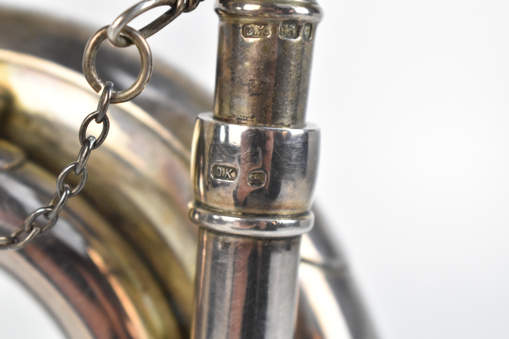 An unusual Elizabeth II hallmarked silver presentation bugle of typical form and size, inscribed ' - Image 5 of 8