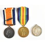 Three World War I Canadian Issue Medals comprising a War and Victory duo awarded to 160464 Pte. W.J.