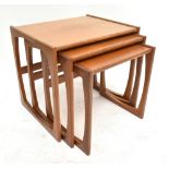 G-PLAN; a teak nest of three graduated coffee tables.Additional InformationLight scratches, sunlight