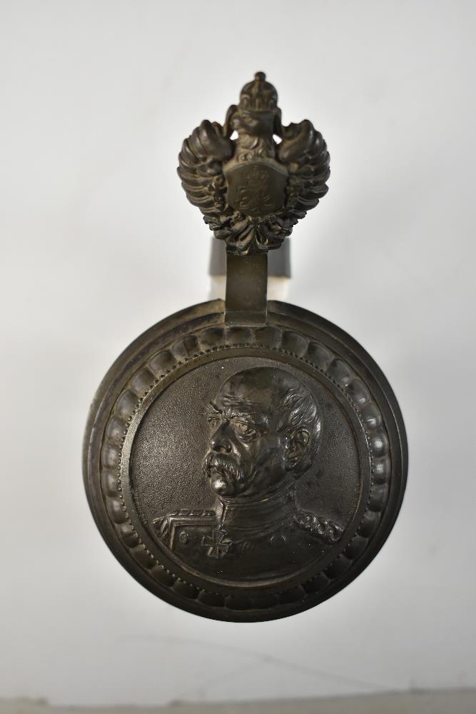 A German crystal tankard with pewter lid bearing bust of a general wearing Iron Cross in relief, the - Image 3 of 3