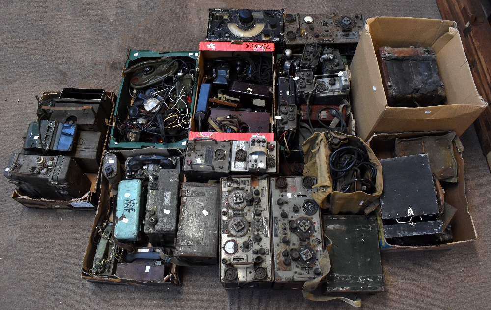 A large quantity of military radios and radio equipment including numerous military issue wireless