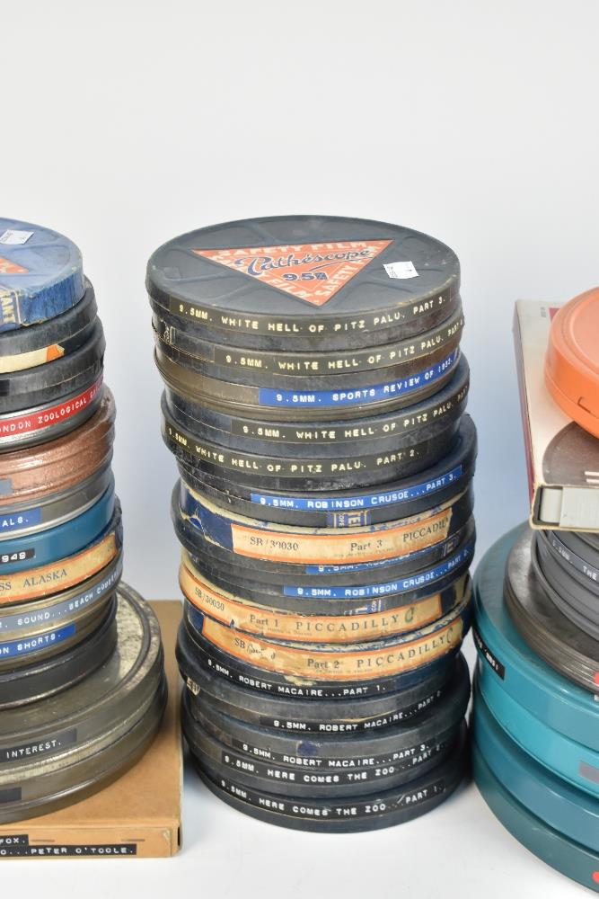 FILM/CINEMA & PROJECTION INTEREST; approximately fifty 16mm and 9.5mm format film reels of mixed - Image 3 of 5
