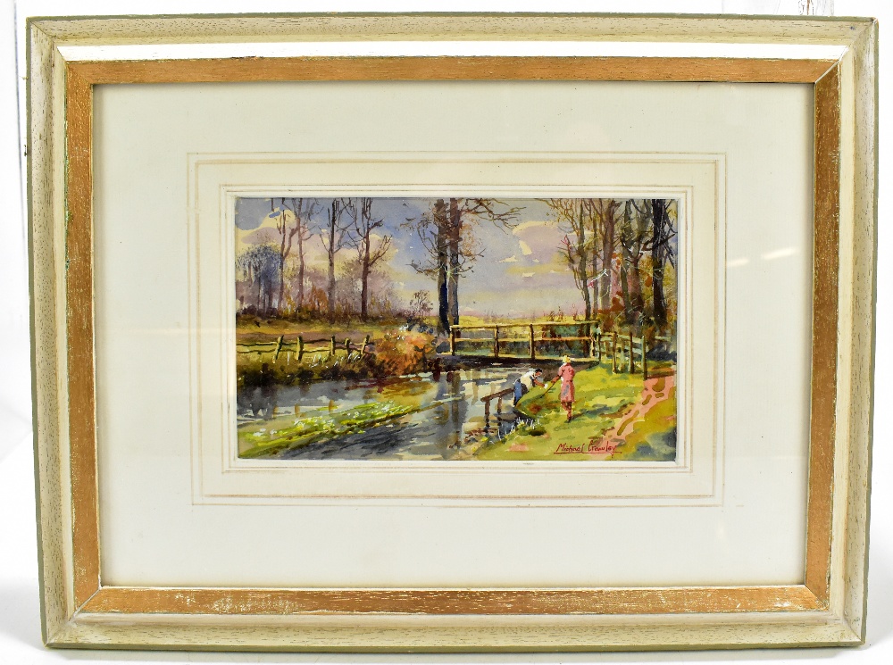 MICHAEL CRAWLEY; watercolour, 'Markeaton Brook, Derby', signed and inscribed verso, 13 x 21.5cm,