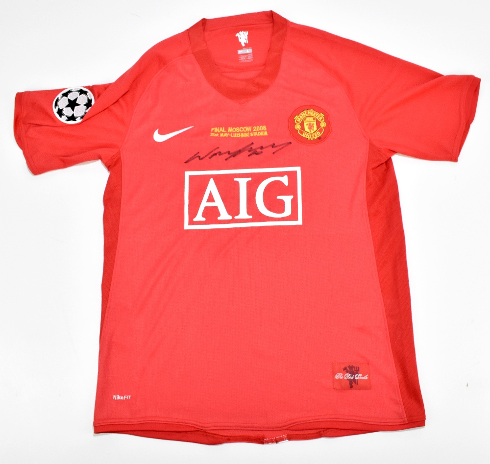 MANCHESTER UNITED FC; a Nike 2007-08 season Champions League Final edition shirt bearing UCL logo to