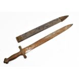 A 19th century French gladius type sword with scabbard, length 66cm.Additional InformationThe