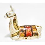 ROYAL CROWN DERBY; an animal form paperweight 'Llama', made exclusively for the Royal Crown Derby