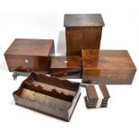 A Victorian mahogany writing slope, a jewellery box with drawer to lower section, a rosewood and