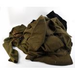 Three military greatcoats, two khaki and one navy (3). Additional InformationFraying, loose