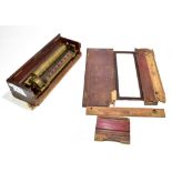 A 19th century simulated rosewood cased musical box, stamped 3237 to movement (af).Additional