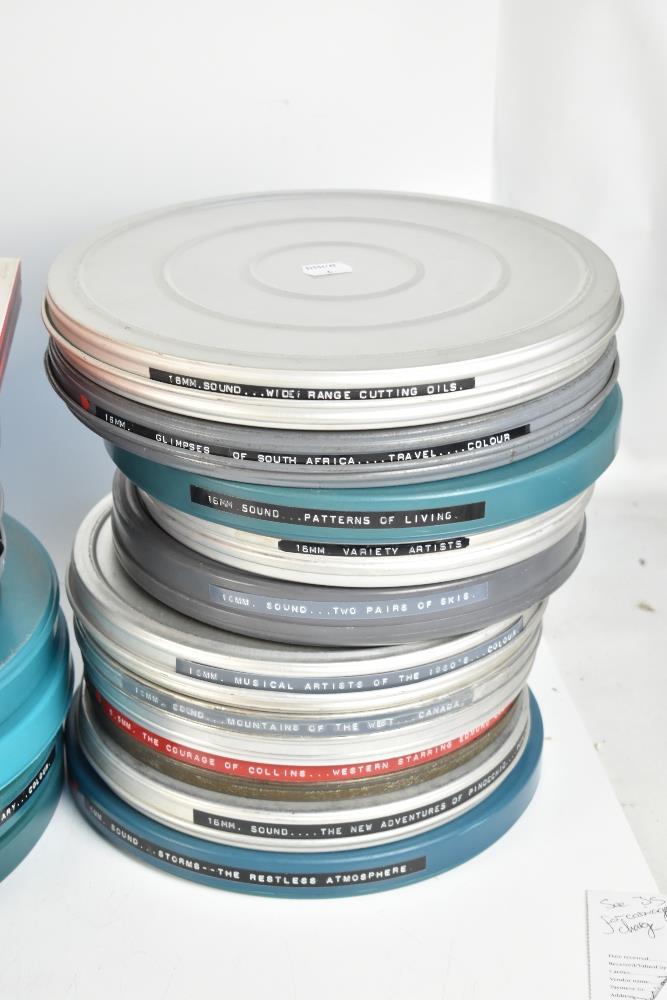 FILM/CINEMA & PROJECTION INTEREST; approximately fifty 16mm and 9.5mm format film reels of mixed - Image 5 of 5