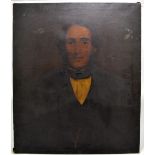 19TH CENTURY ENGLISH SCHOOL; oil on canvas, portrait of a gentleman, 76.5 x 63.5cm, unframed.