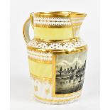 CHAMBERLAIN'S WORCESTER; an early 19th century yellow and white ground gilt heightened jug decorated